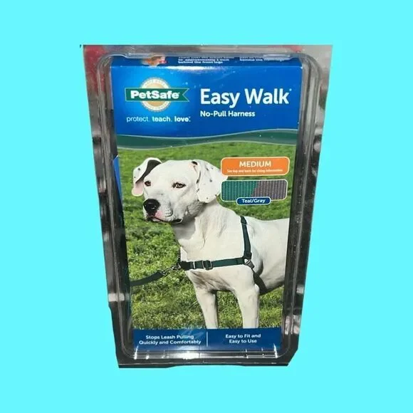 NIB Pet Safe Walking/Training Harness For Medium Sized Dogs Teal & Gray - Picture 2 of 4